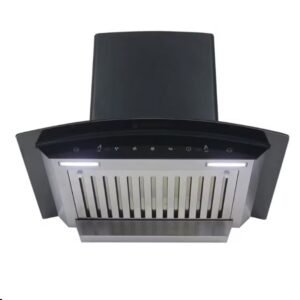 Premium Curved Glass 60cm Cooker Hood with touch and motion Sensor (Black) - Image 8