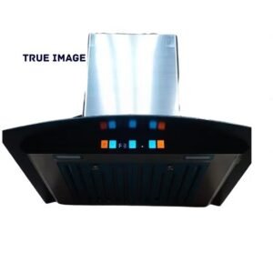 Premium Curved Glass 60cm Cooker Hood with touch and motion Sensor (Black) - Image 7