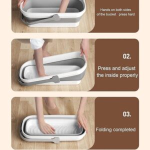 Sponge Mop with Folding Bucket - Image 3