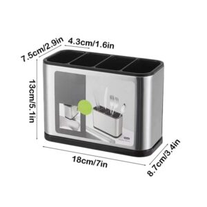 Stainless Steel Cutlery Holder With Drainer - Image 2