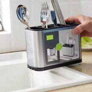 Stainless Steel Cutlery Holder With Drainer - Image 4