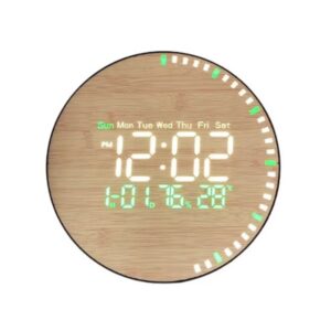 Wall and Table Clock Wooden Green 26cm with Remote Control DS-5823L