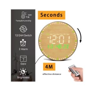 Wall and Table Clock Wooden Green 26cm with Remote Control DS-5823L - Image 2