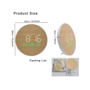 Wall and Table Clock Wooden Green 26cm with Remote Control DS-5823L - Image 3