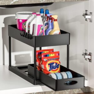 2 Tier Under the Sink Sliding Organizer and Storage - Image 1
