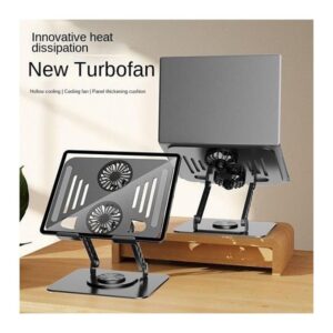 360° Rotating Laptop Stand with Cooling Fan Adjustable Notebook Holder - Image 3