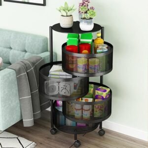 4 Tier Round Rotaing Fruit and Vegetables Basket - Image 3