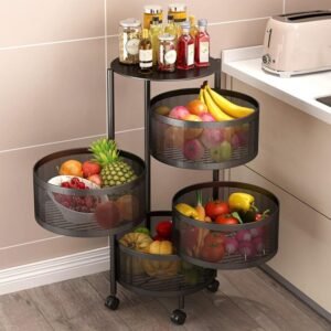 4 Tier Round Rotaing Fruit and Vegetables Basket - Image 4