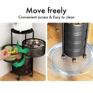 4 Tier Round Rotaing Fruit and Vegetables Basket - Image 5