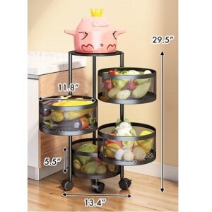 4 Tier Round Rotaing Fruit and Vegetables Basket - Image 6