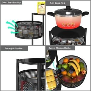 4 Tier Round Rotaing Fruit and Vegetables Basket - Image 7