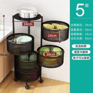 5 tier Round Rotaing Fruits and Vegetables Basket - Image 3