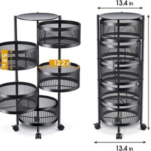 5 tier Round Rotaing Fruits and Vegetables Basket - Image 9