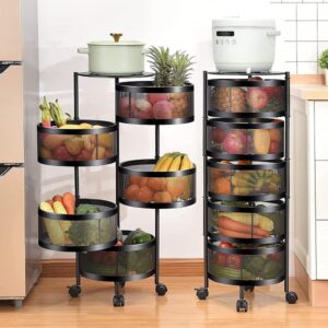 5 tier Round Rotaing Fruits and Vegetables Basket - Image 4