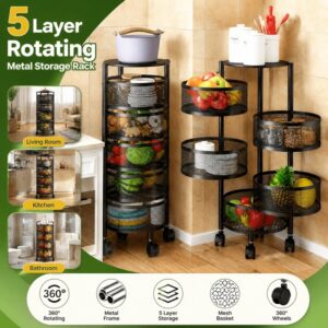 5 tier Round Rotaing Fruits and Vegetables Basket - Image 5