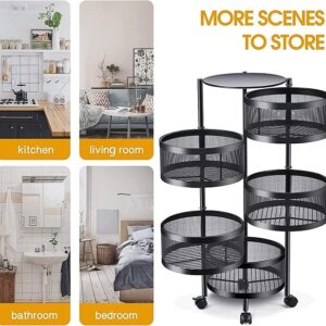 5 tier Round Rotaing Fruits and Vegetables Basket - Image 8