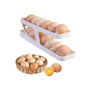 Automatic 2 Tier Egg Rolling Dispenser Rack Holder