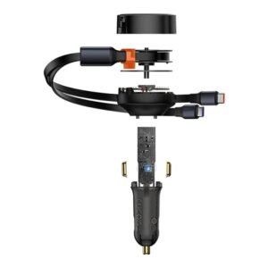 Baseus Enjoyment Retractable 2-in-1 Car Charger C+C 33W - Image 6