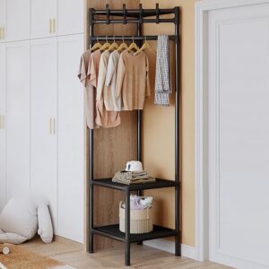 Corner Coat Rack With 2 Shelves - Image 2