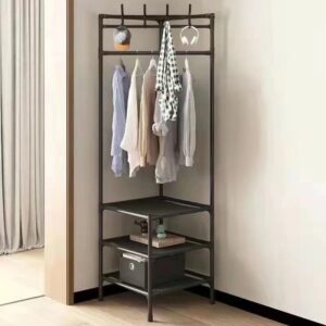 Corner Coat Rack With 2 Shelves - Image 1