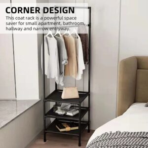 Corner Coat Rack With 2 Shelves - Image 6