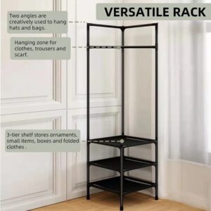 Corner Coat Rack With 2 Shelves - Image 7