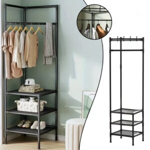 Corner Coat Rack With 2 Shelves - Image 8