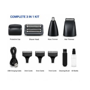 DALING DL-9508 Professional 3-in-1 Rechargeable Grooming Kit Trimmer - Image 5