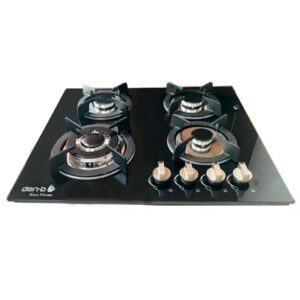 Den-b 4 Burner Black Tempered Glass Cooker Hob