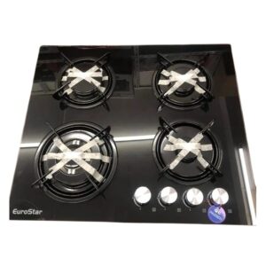 EURO Star 4 Burner Glass Top Gas Cooker High/Premium Quality