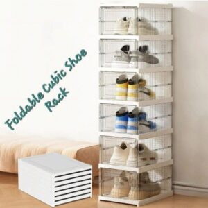 Folding 6 Cube Shoe Rack - Image 3