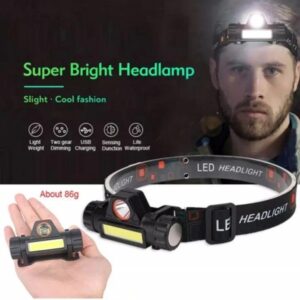 LED Head Torch Rechargeable XPE+COB Headlamp Head Torch IPX6 - Image 2