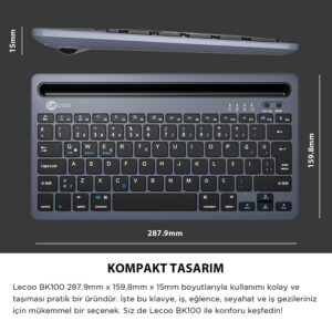 Lecoo BK-100 Mini Wireless Bluetooth Rechargeable Keyboard - Image 6