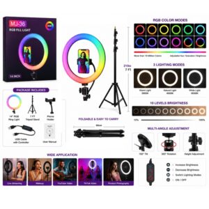 RGB Ring Light MJ-36 14-Inch