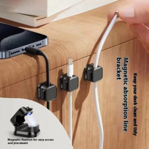 Magnetic Cable Clips Cord Organizer Holder Mobile Data Cable Storage (3 PCS) - Image 3