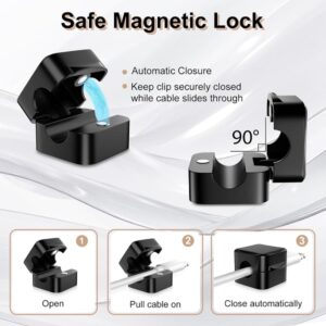 Magnetic Cable Clips Cord Organizer Holder Mobile Data Cable Storage (3 PCS) - Image 9
