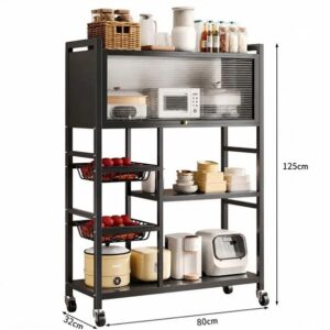 Multifunctional Carbon Steel Rack with Flip Door - Image 2