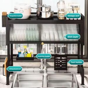 Over The Sink Dish Rack With Door 85cm - Image 7