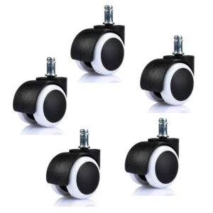 Rolling Office Chair Wheel Fixed Replacement Caster Roller (Set of 5) - Image 2