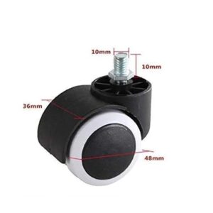 Rolling Office Chair Wheel Fixed Replacement Caster Roller (Set of 5) - Image 13