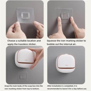 Wall Mounted Flip Cover Soap Case  With Drainer - Image 6