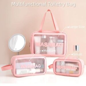 Waterproof Travel Washbag Set | 3-Piece Clear Toiletry Pouch - Image 3