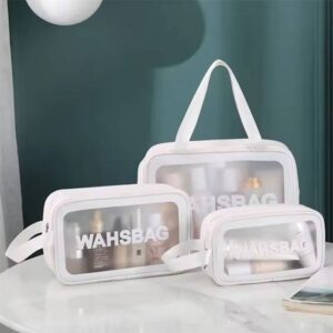 Waterproof Travel Washbag Set | 3-Piece Clear Toiletry Pouch - Image 7
