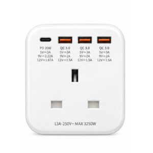 Ven-Dens (SP-ADT03) UK Wall Charger Multi-Port Expansion Socket - Image 2