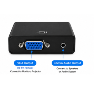 HDMI to VGA Active Adapter Converter with 3.5mm Audio Output - Image 2