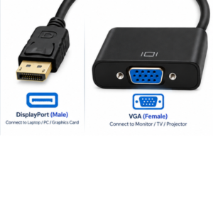 DisplayPort (DP) Male to VGA Female Adapter Converter - Image 2