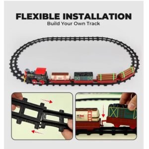 Classical Steam Model Simulation Electric Toy Cargo Train (2055-1) 17 PCS - Image 6