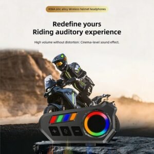 Motorcycle Helmet Speaker, Bluetooth Headset With LED And RGB Ambient Light - Image 4