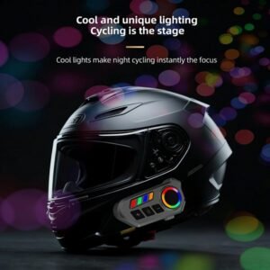 Motorcycle Helmet Speaker, Bluetooth Headset With LED And RGB Ambient Light - Image 8