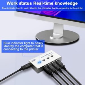 Printer 4 Port USB 2.0 Sharing Switch Auto - Image 4